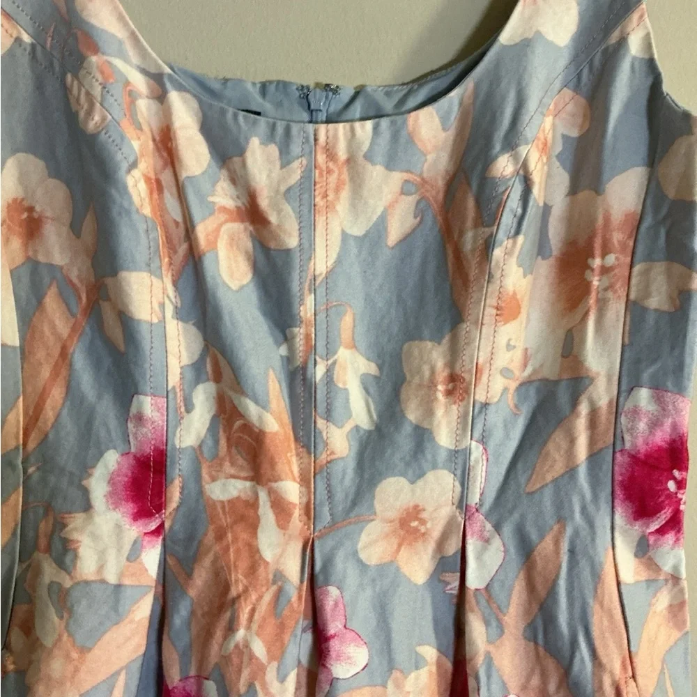 Nine West Pink and Gray Floral Midi Dress - Picture 3 of 10